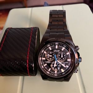 Men’s Beautiful BlackonBlack Citizen EchoDrive perpetual watch;perfect shape